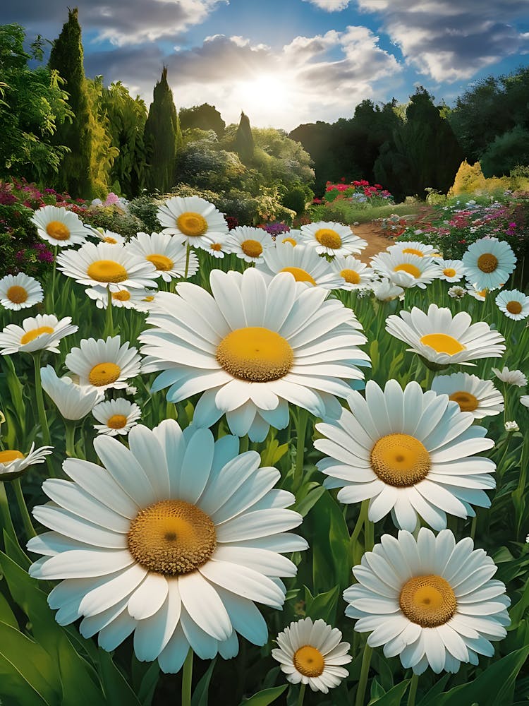 Daisies In The Garden