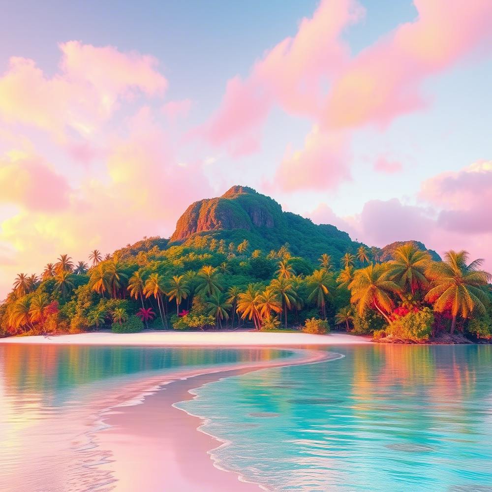 Sunset On A Tropical Island