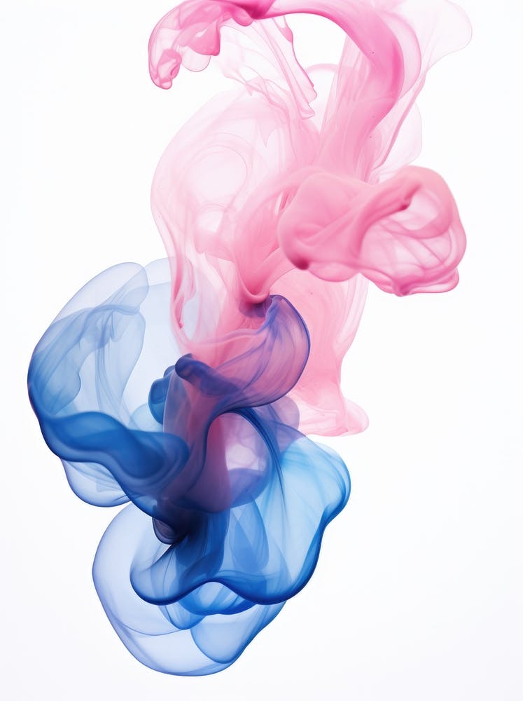 Blauer und Pinker Rauch