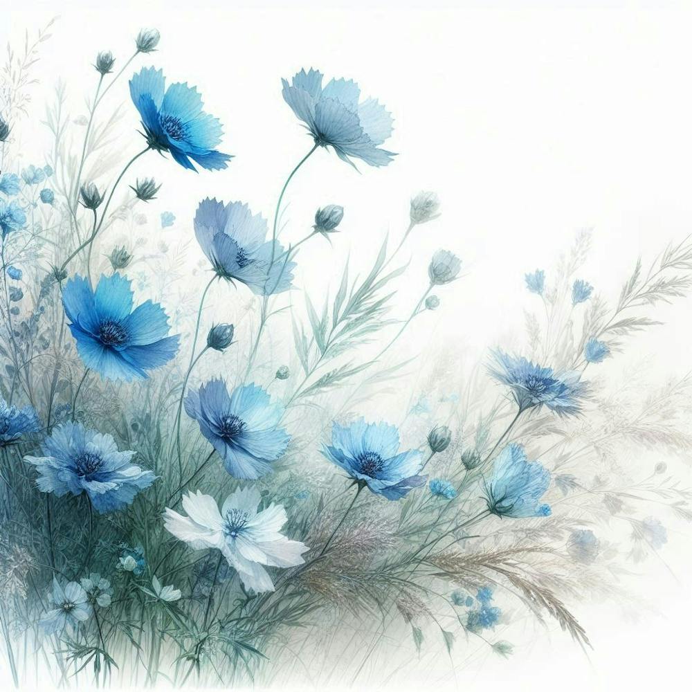 blue botanical wildflowers 9