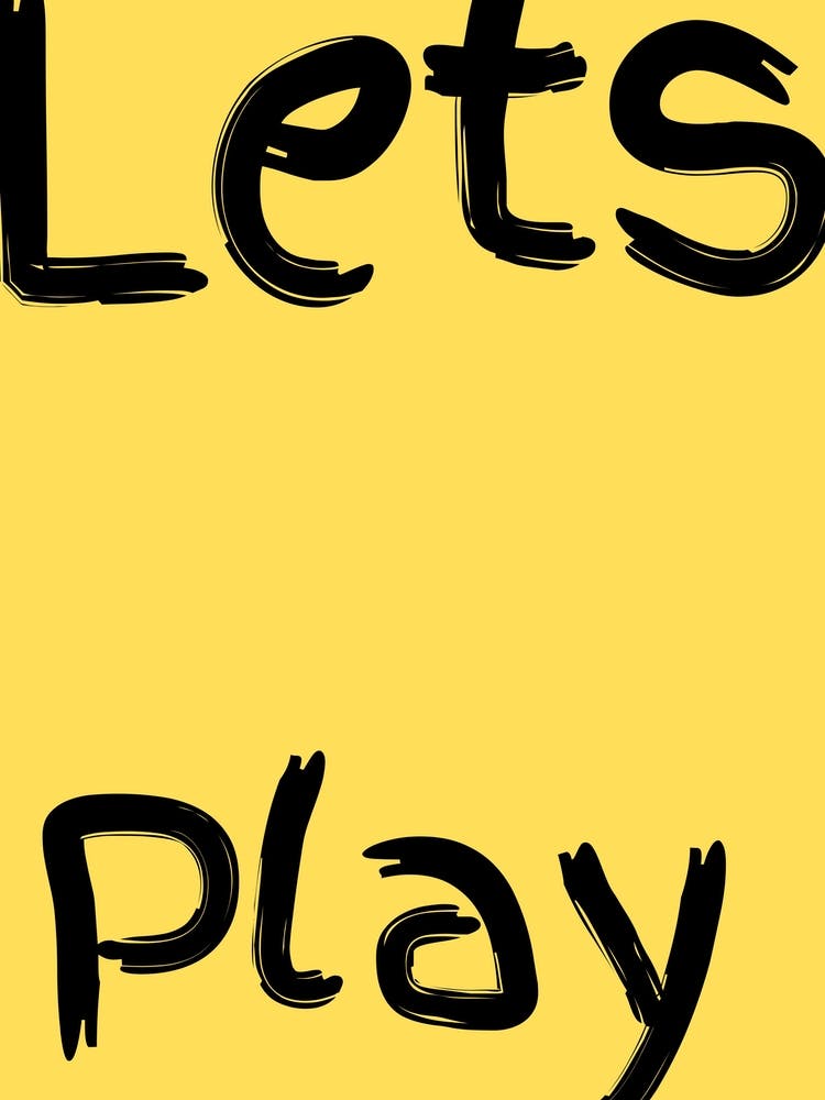 Lets Play Kids Poster Yellow