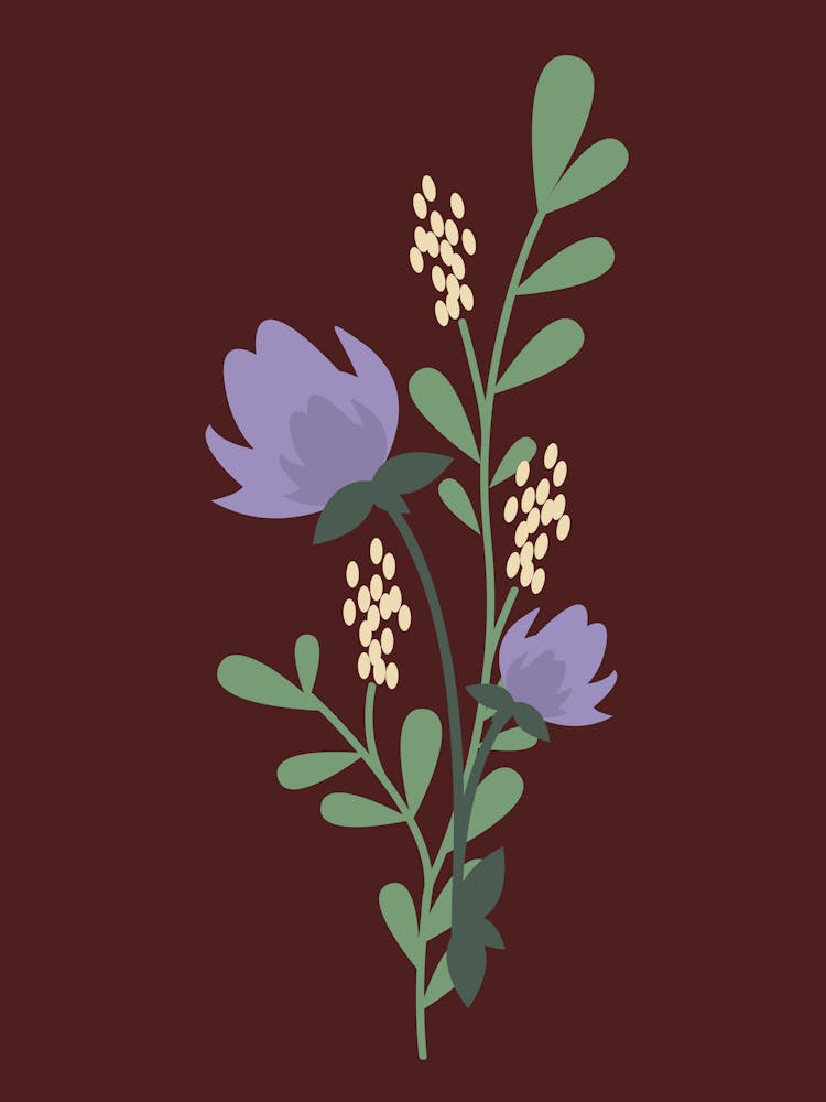 Flowers On A Brown Background