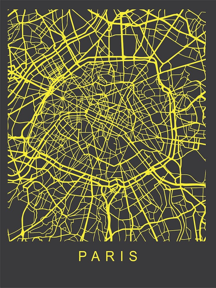 Paris Map Neon