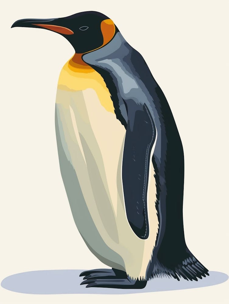 Emperor Penguin Saunders Island Minimalist Illustration 3