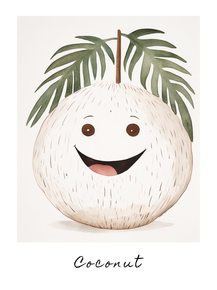 Freundliche Kinder Kokosnuss 1 Poster
