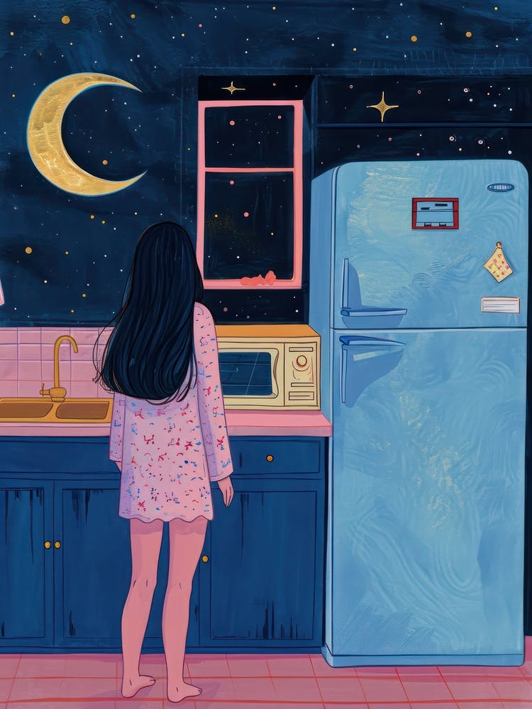 Midnight Snack Lo Fi Kawaii Illustration 6