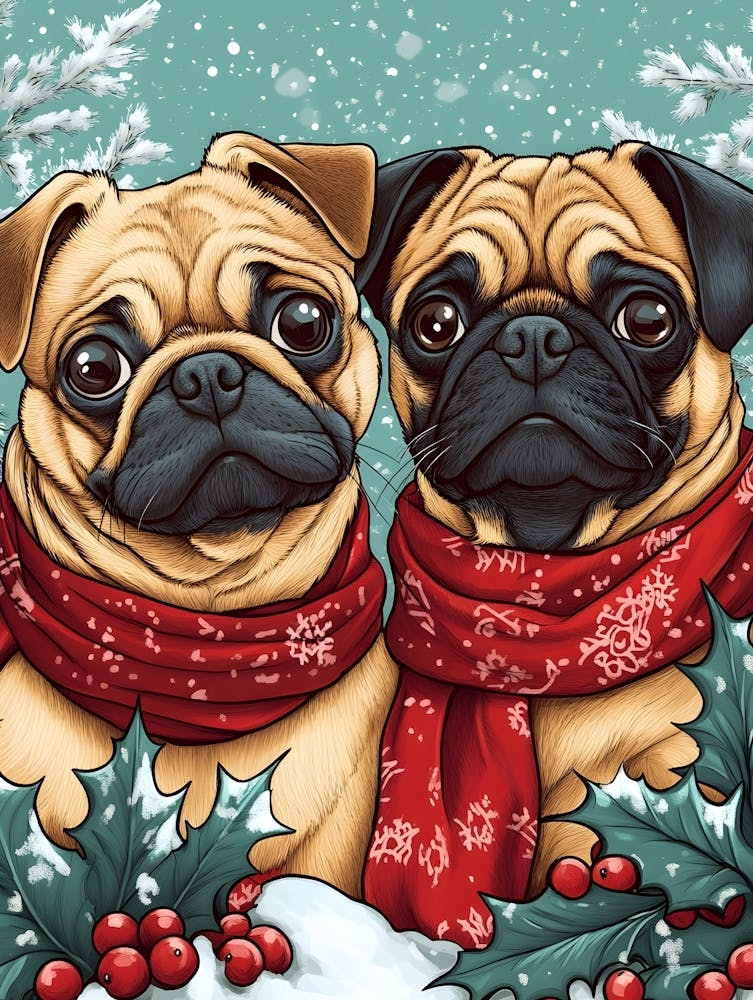 Christmas Pugs 12