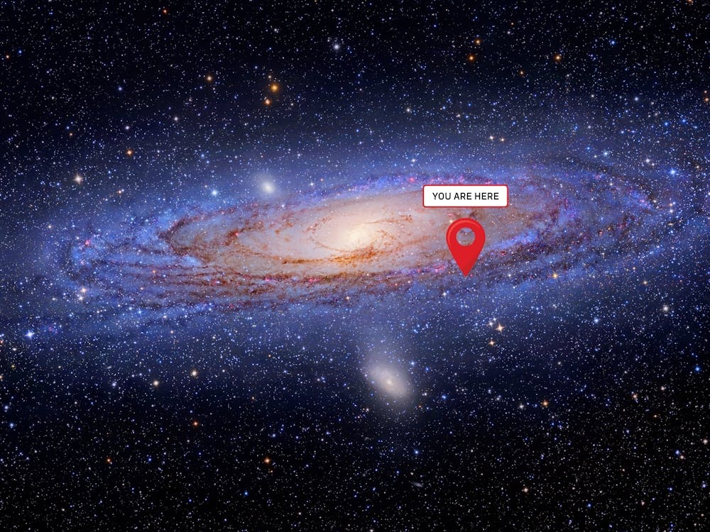 You are here: Milky Way — space poster, science poster, galactic map, space map