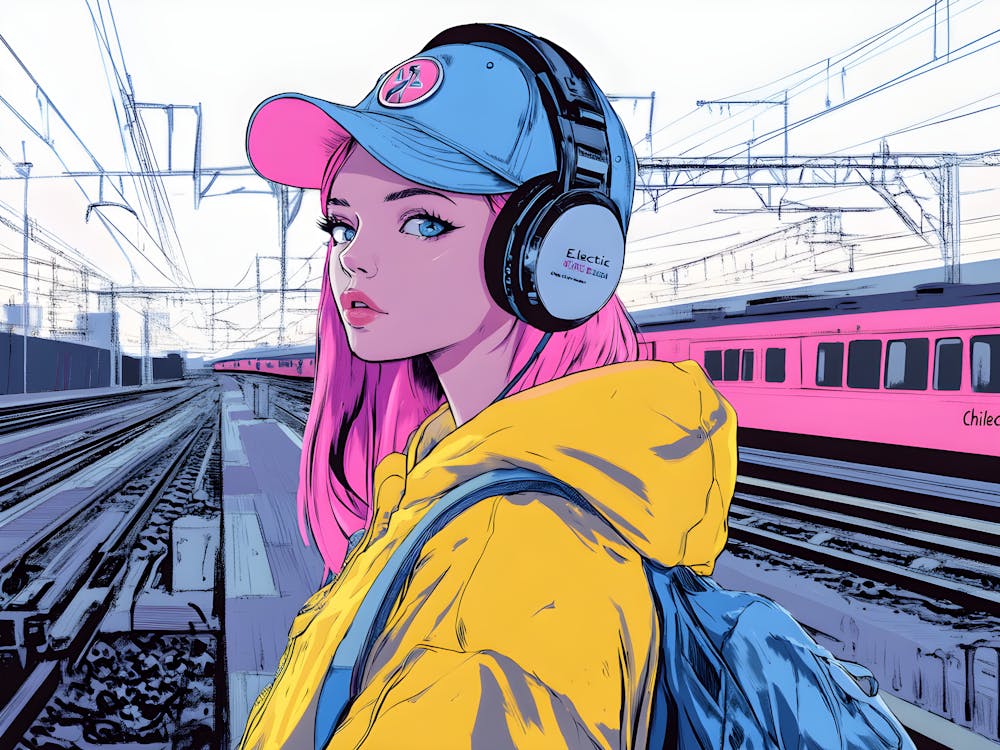 Urban Neon Dream Cyberpunk Anime Girl In A Futuristic Cityscape