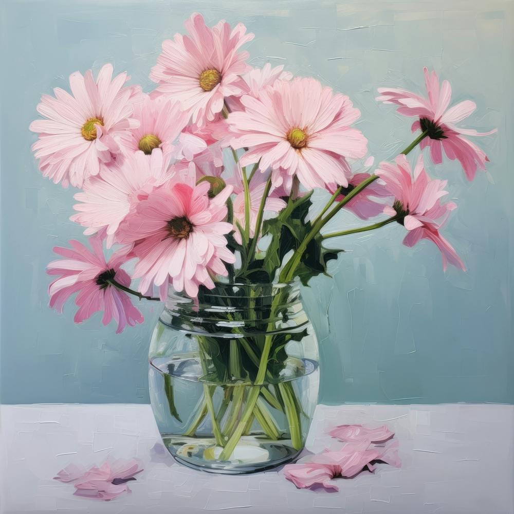 Pink Daisies In A Vase