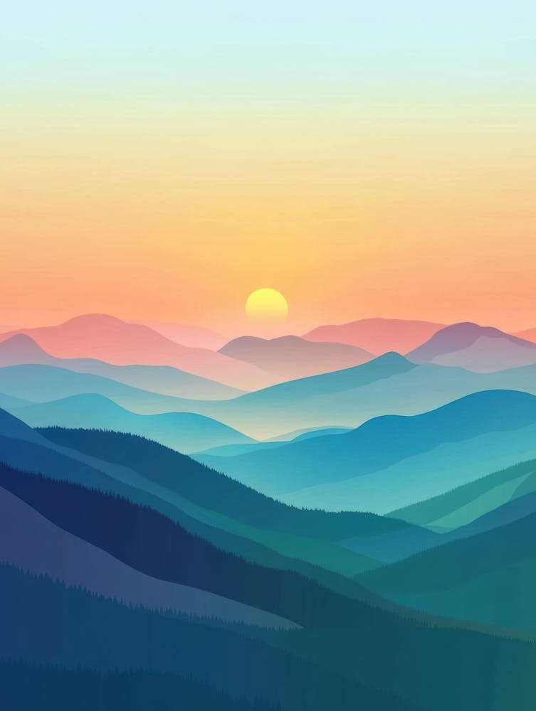Sunset Mountain Landscape