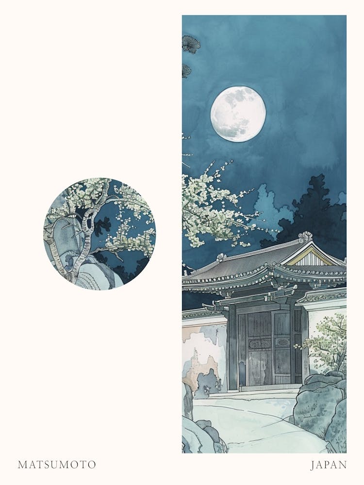 Matsumoto Japan 2 Cut Out Travel Poster