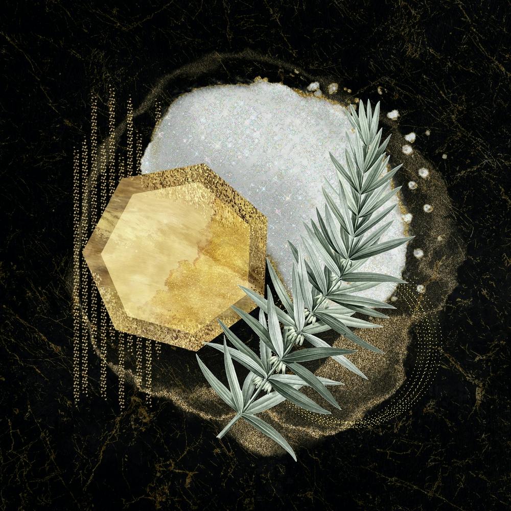 Gold And Silver Geo Botanical