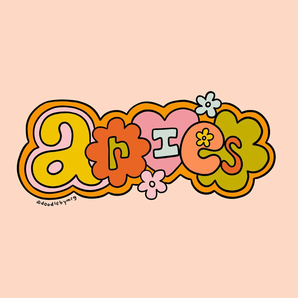 Aries Doodle Letters