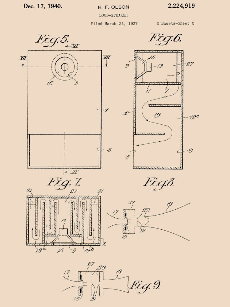 Speaker Patent Vintage Poster 02