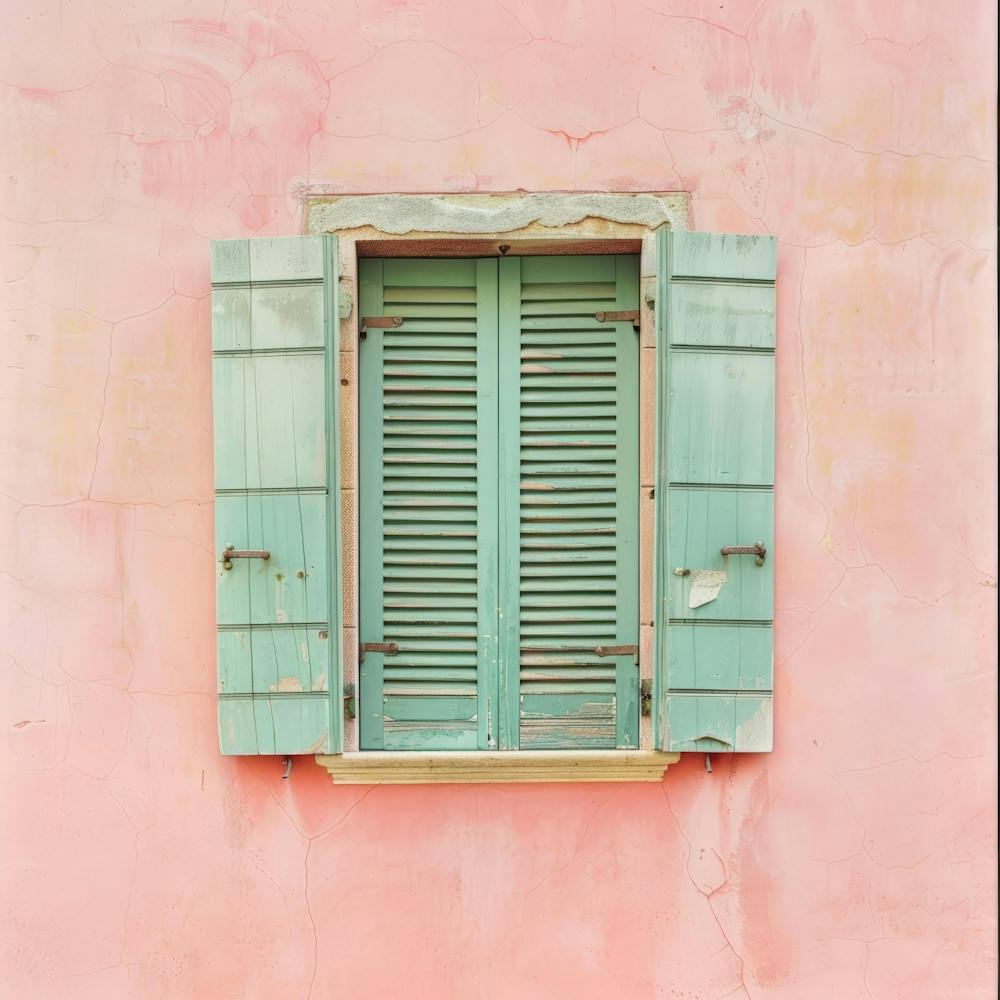 Shutters On A Pink Wall 2