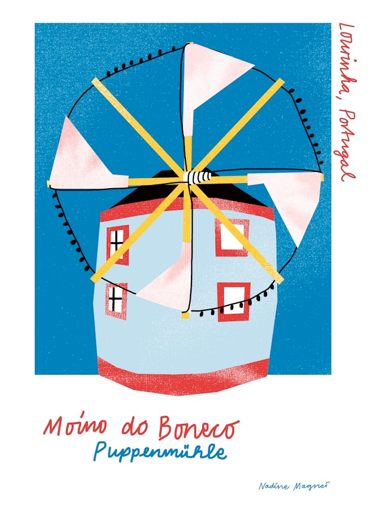 Windmill Moino Do Boneco Portugal Print
