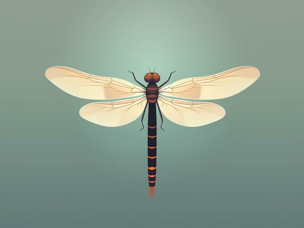Dragonfly Common Whitetail Plathemis Blue Illustration Vintage 