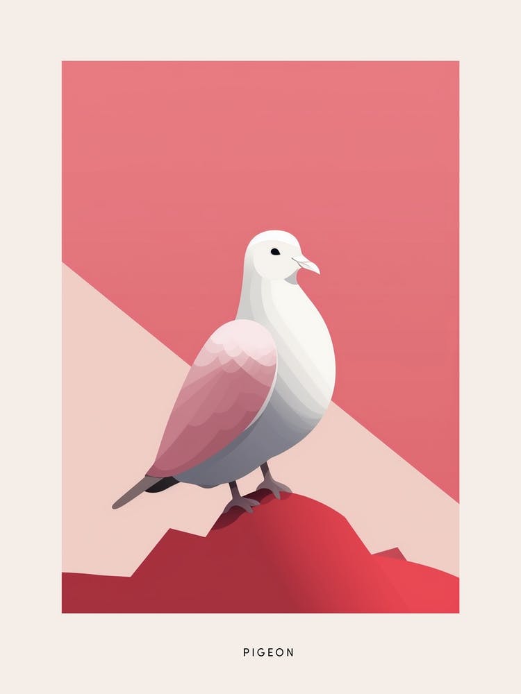 Minimalist Pigeon 2 Bird Poster