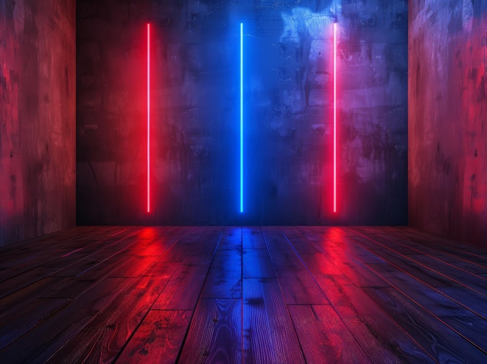 Neonlichter In Einem Dunklen Raum