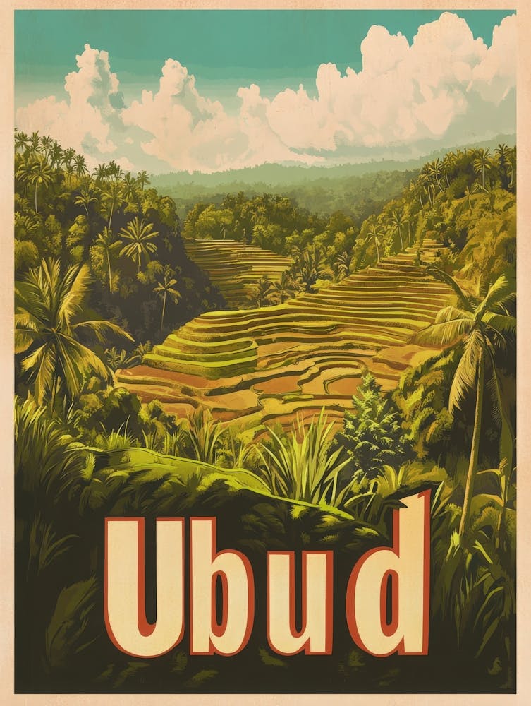 Aihrgdesign A Vintage Travel Poster Of Ubud 2