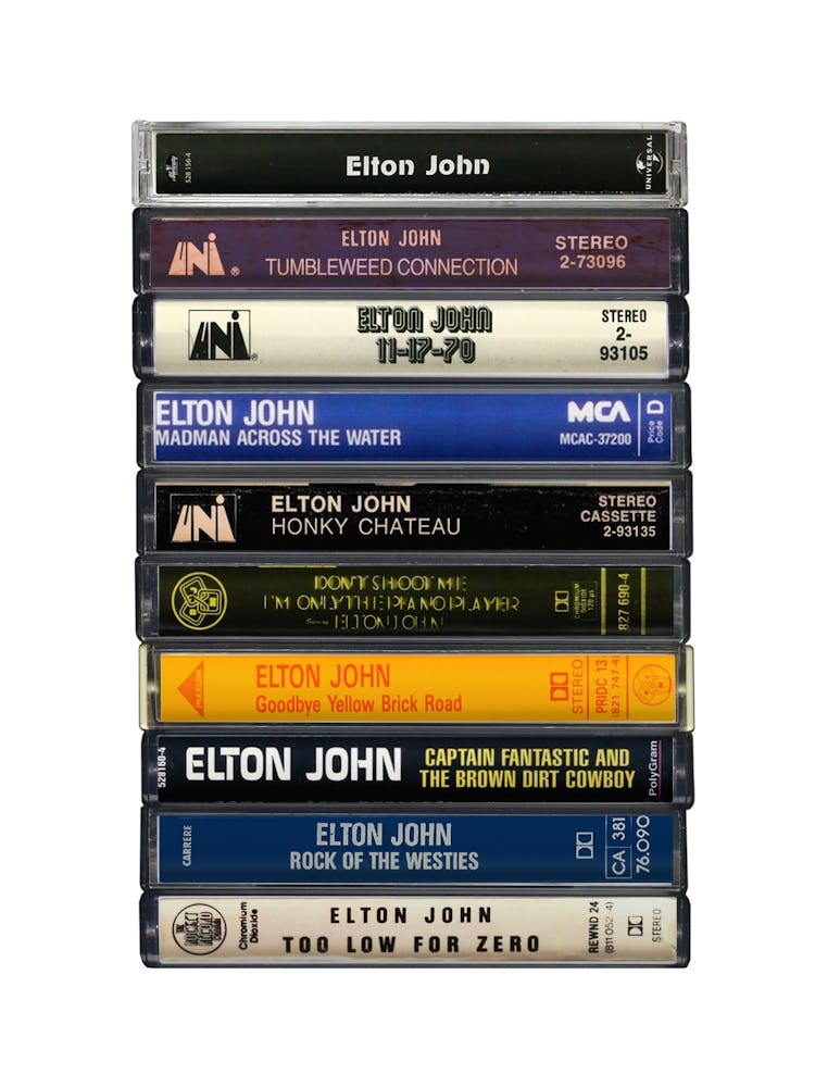 Elton John - Music Poster - Albums on Cassette Print