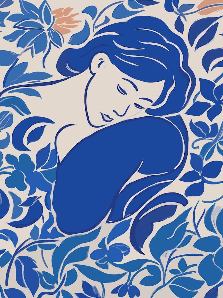 Blue Woman Silhouette 3