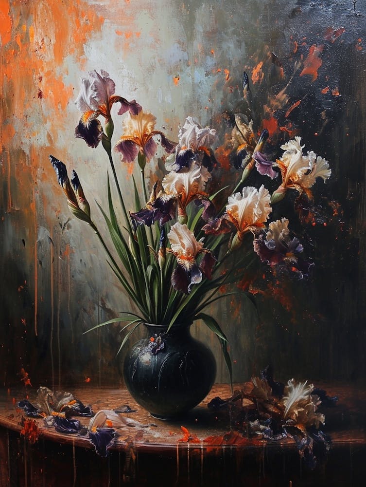 Baroque Floral Still Life Iris 4