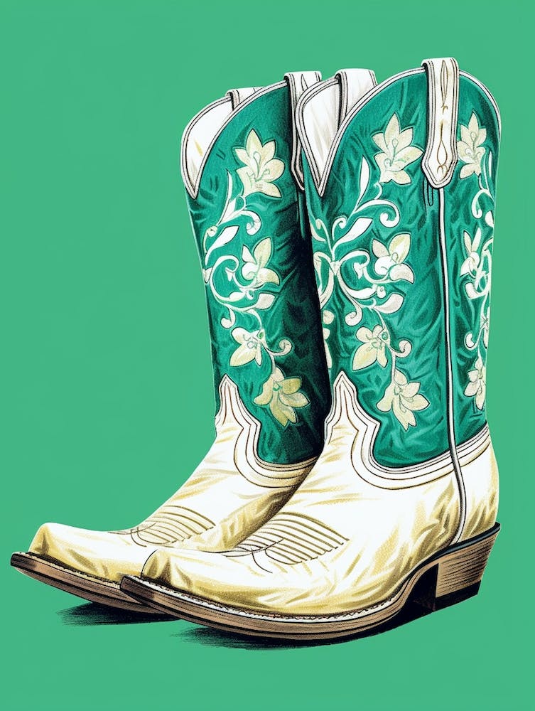 Cowgirl Boots Green 1