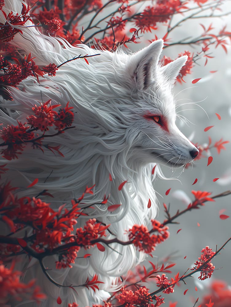 Beautiful Fantasy White Fox 13