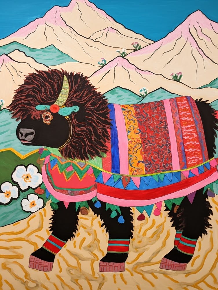 Maximalist Animal Painting Yak 3