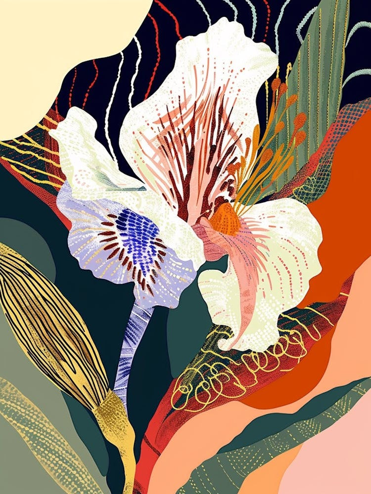 Colourful Flower Illustration Moonflower 2