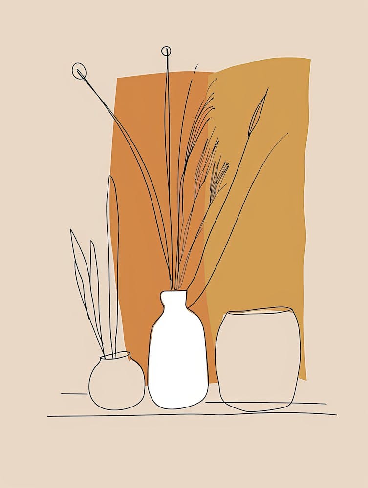 Marseille Botanical Garden Boho Line Art