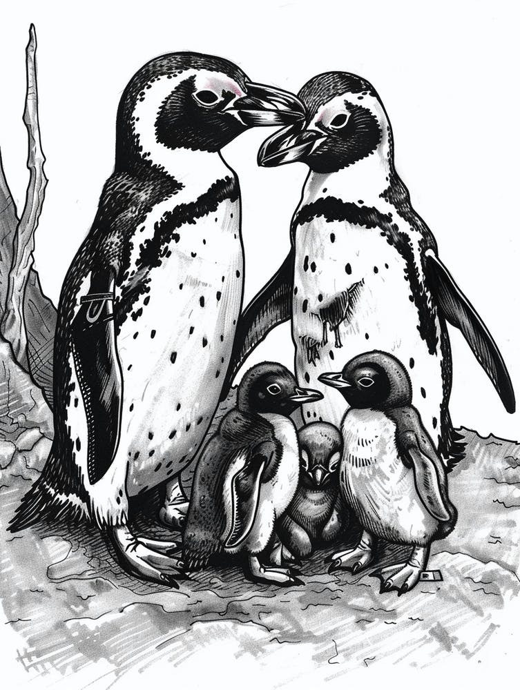 African Penguin Feeding Their Chicks 4