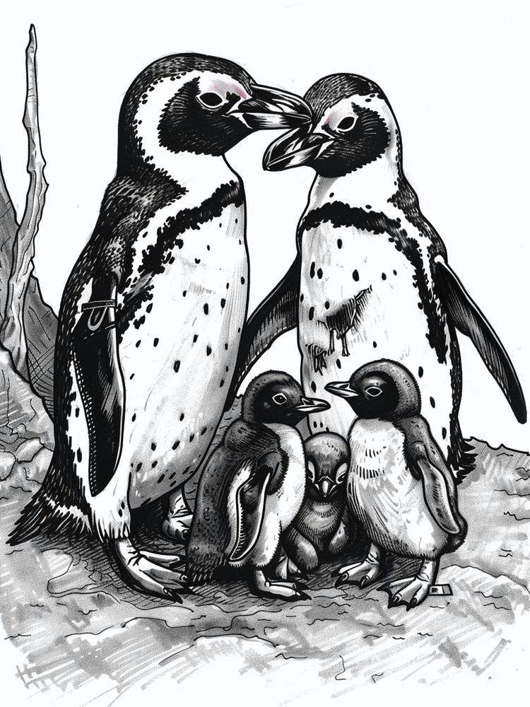 African Penguin Feeding Their Chicks 4