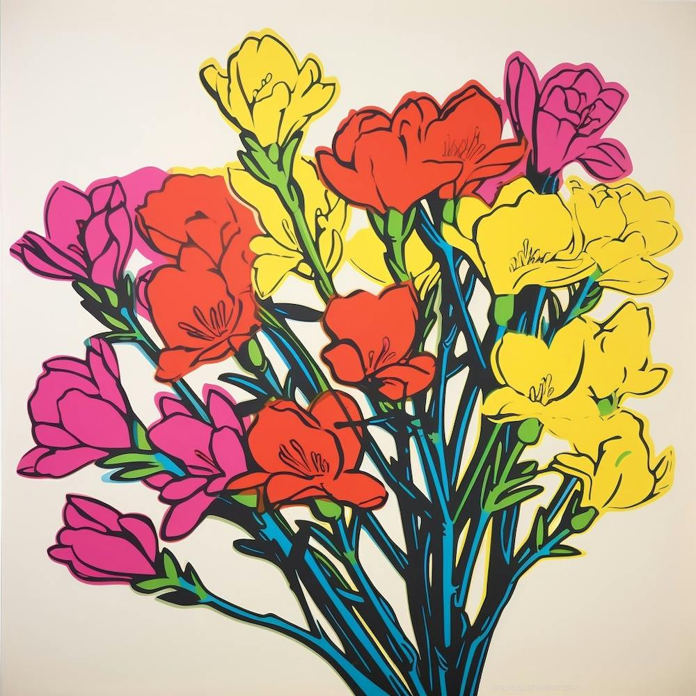 Freesia 1 Pop Art Illustration Square