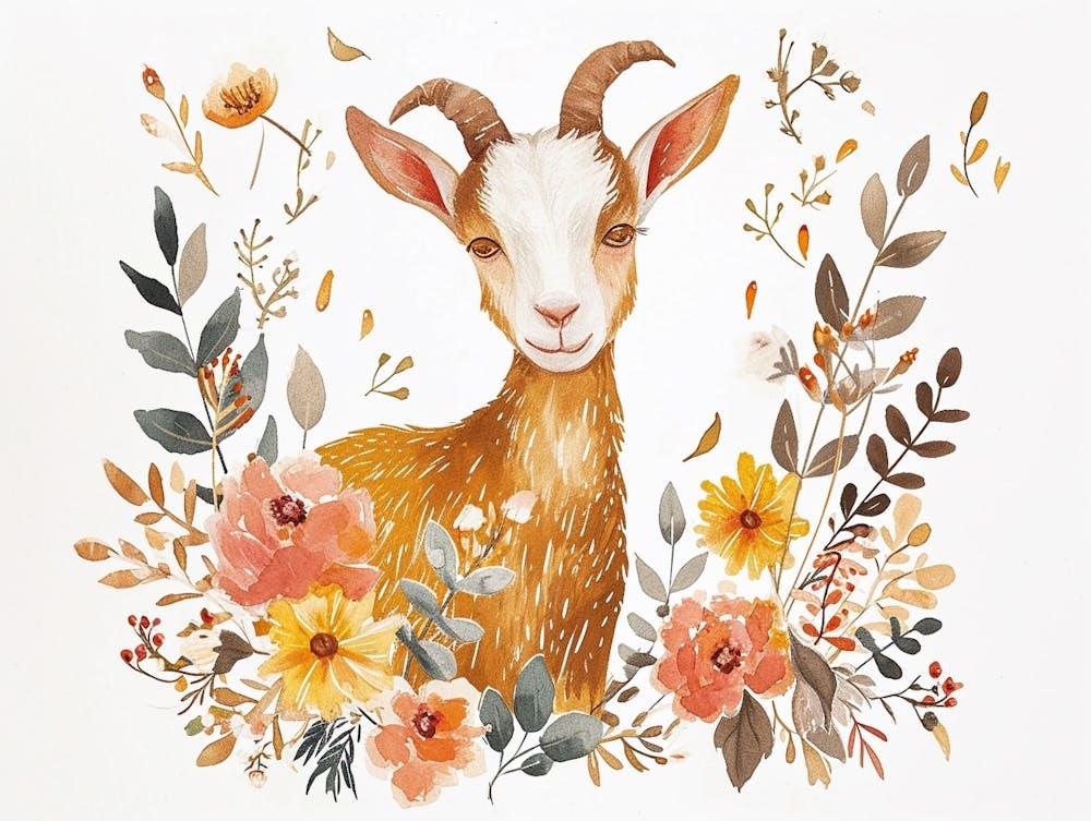 Little Floral Goat 3