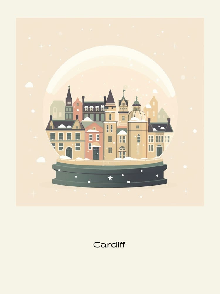 Cardiff United Kingdom 2 Snowglobe Poster