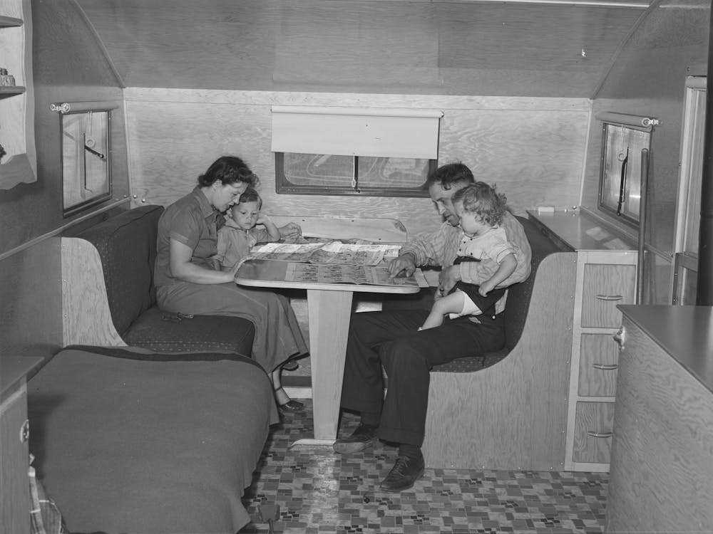 Family Of Rohr Aircrafts Worker In Their Trailer Home At The Fsa (Farm Security Administration) Camp For Defense