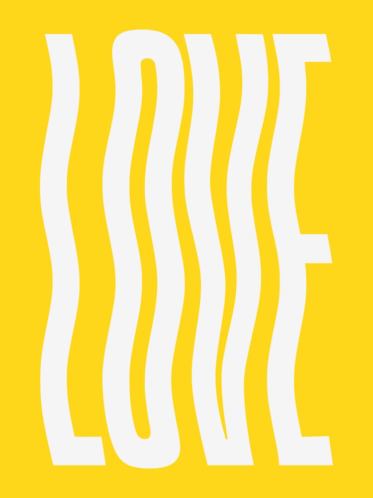 Love wavy text (Yellow tone)