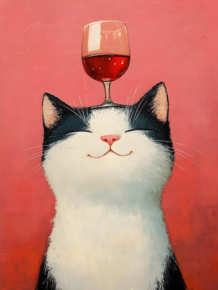 Cat Balances Wine 5