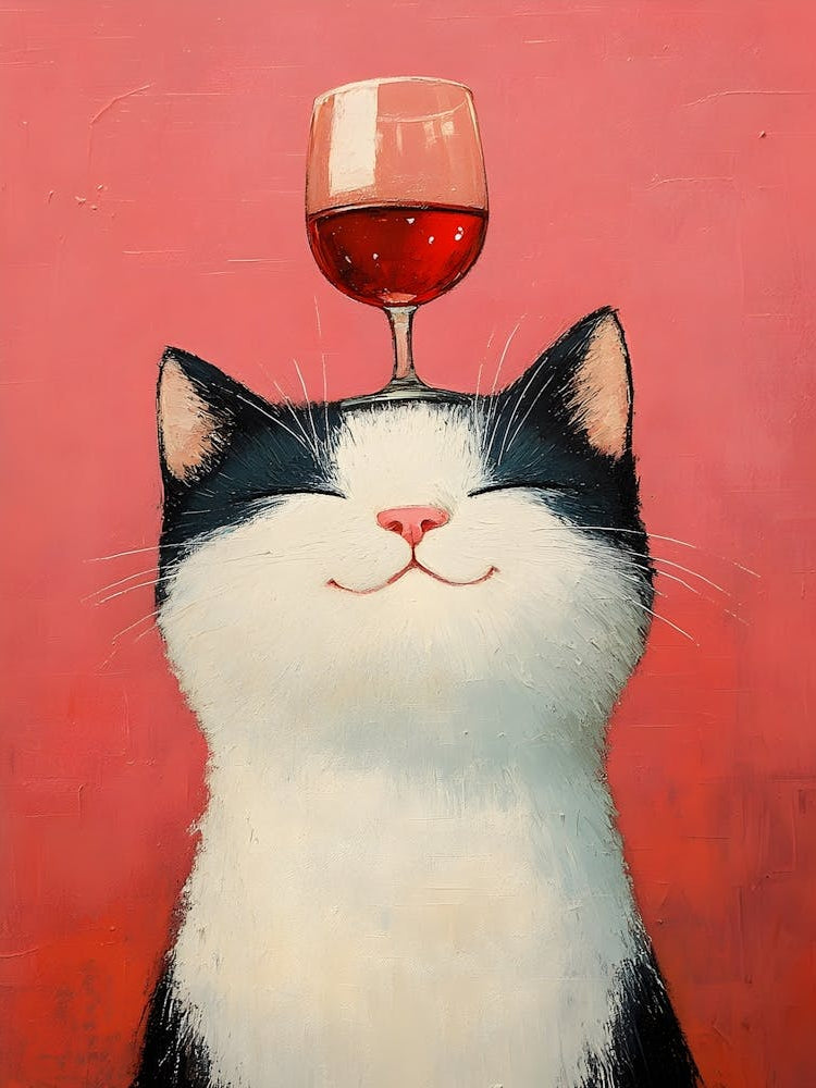 Cat Balances Wine 5