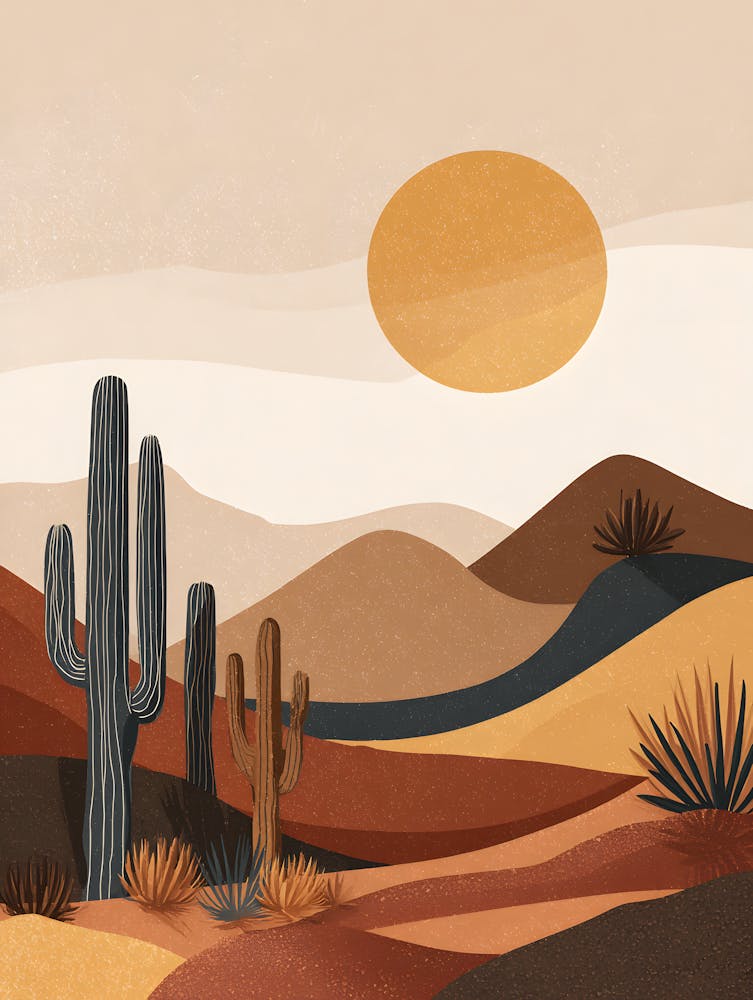 Desert Sunse Minimalist Desert Landscape 19
