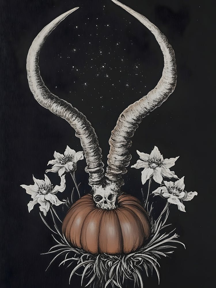 Dark Gothic Horned Pumpkin