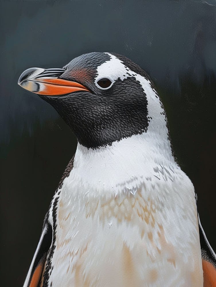 Adlie Penguin Floreana Island Oil Painting 3