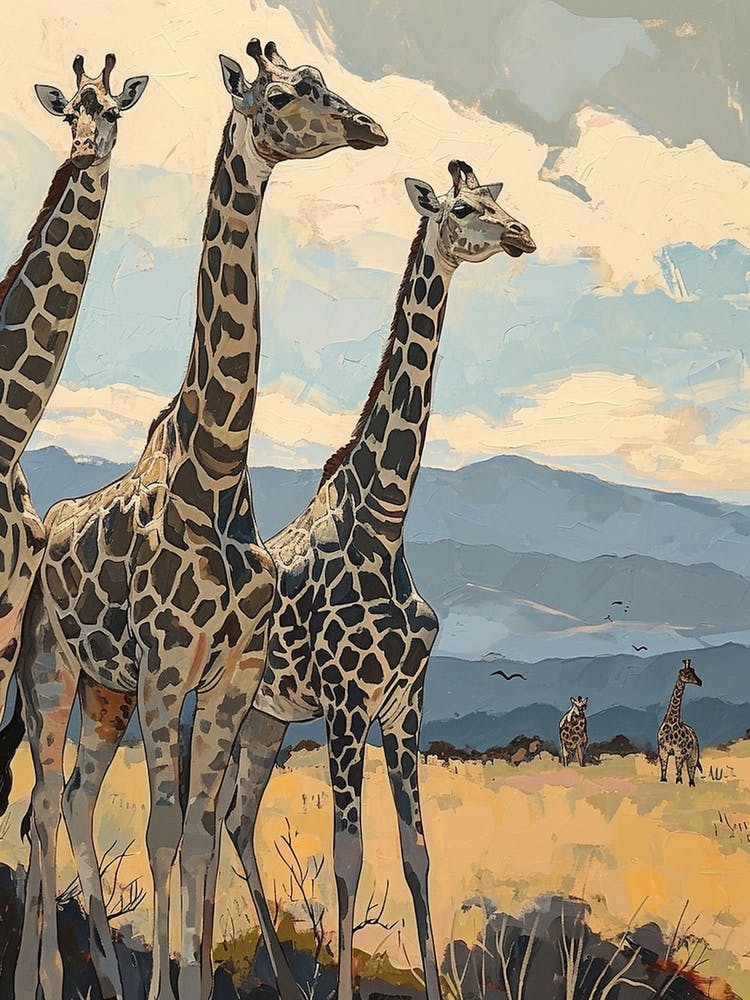 Giraffes Looking Into The Distance 4