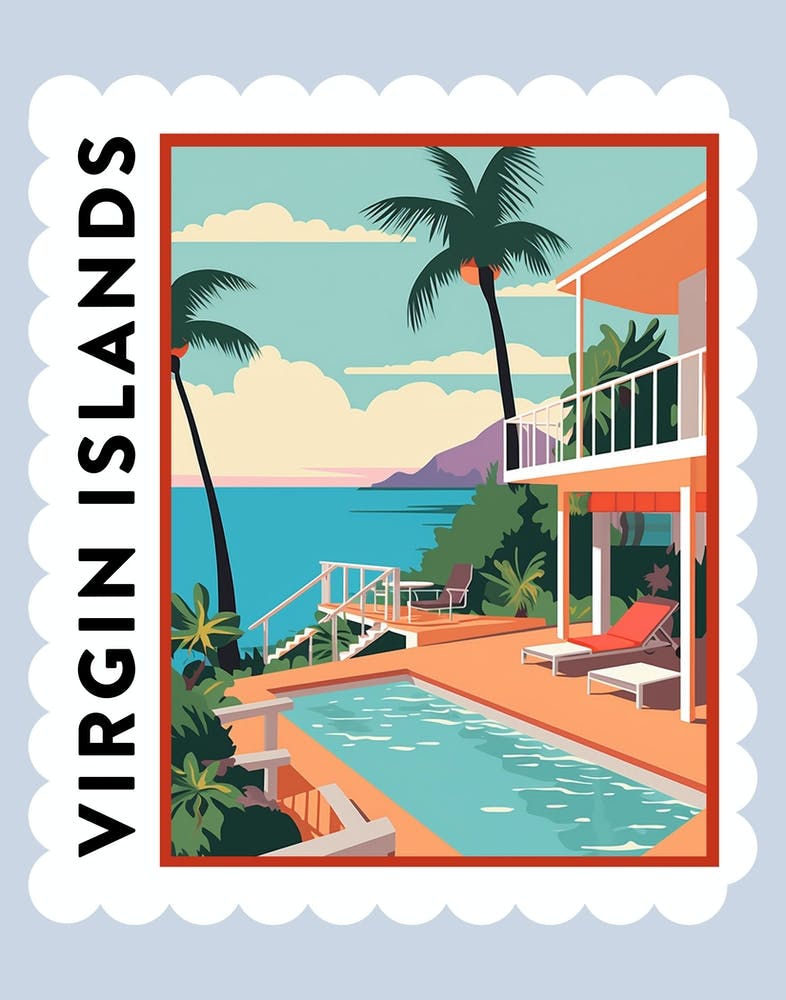 Virgin Islands 1 Reisemarken-Poster