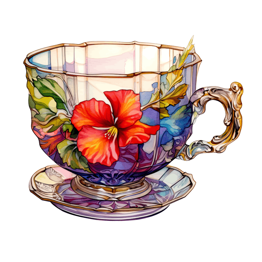 Teetasse mit Blumen 2