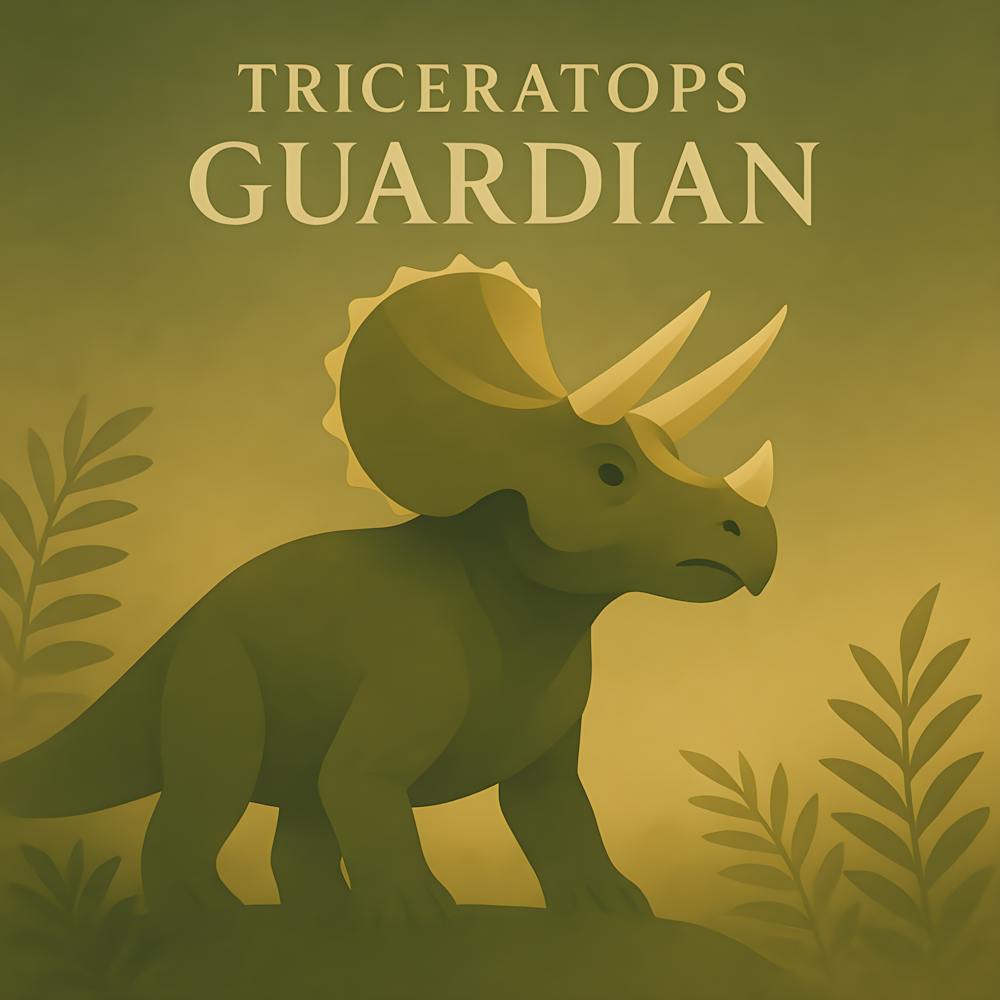 Triceratops Dinosaur Print – Minimalist Nursery Wall Art – Prehistoric Dino Guardian Poster For Boys Or Girls Room