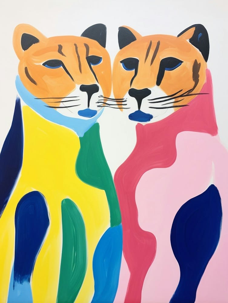 Colourful Kids Animal Art Cougar 3